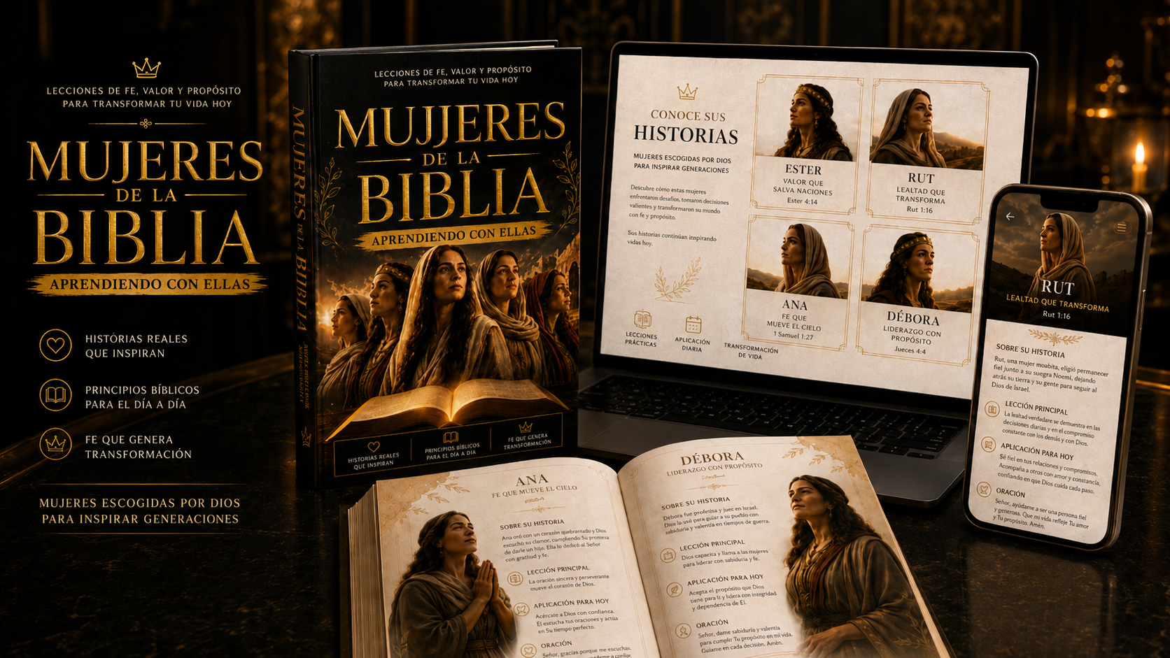 Capa do guia Mujeres de la Biblia Aprendiendo con Ellas